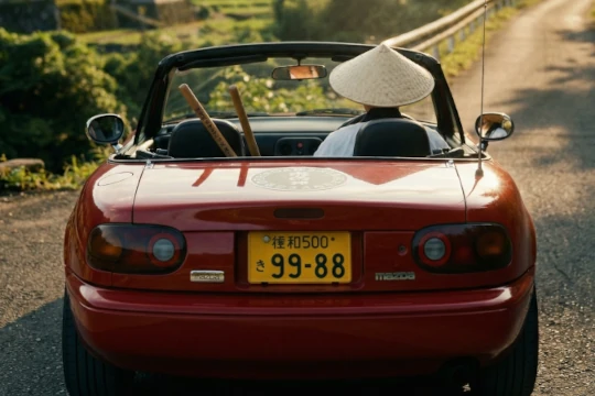 秩父札所巡りを自動車でドライブ巡礼する様子を示すイラスト