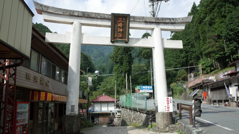 三峯神社参拝の日大輪バス停の画像