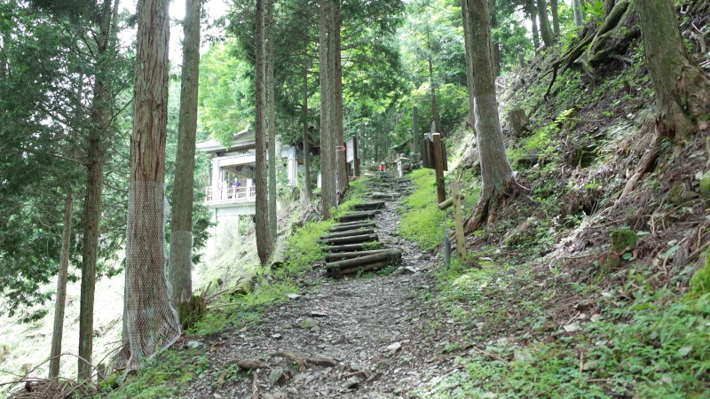 三峯神社参拝の日表参道から遥拝殿の画像