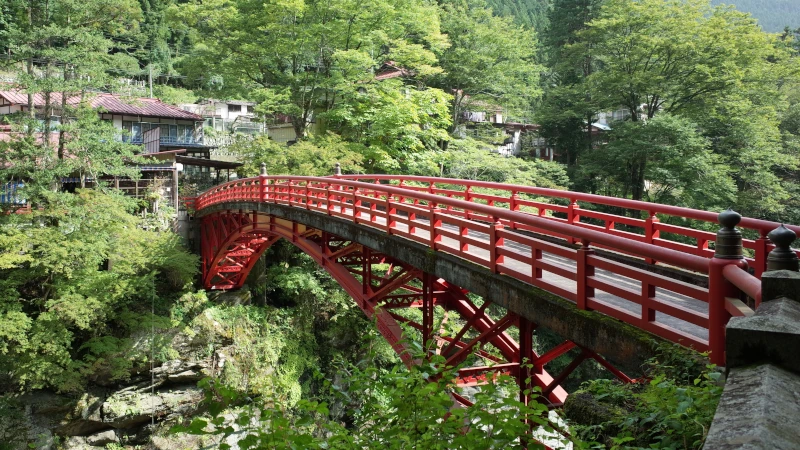 三峯神社参拝の日登竜橋全景の画像