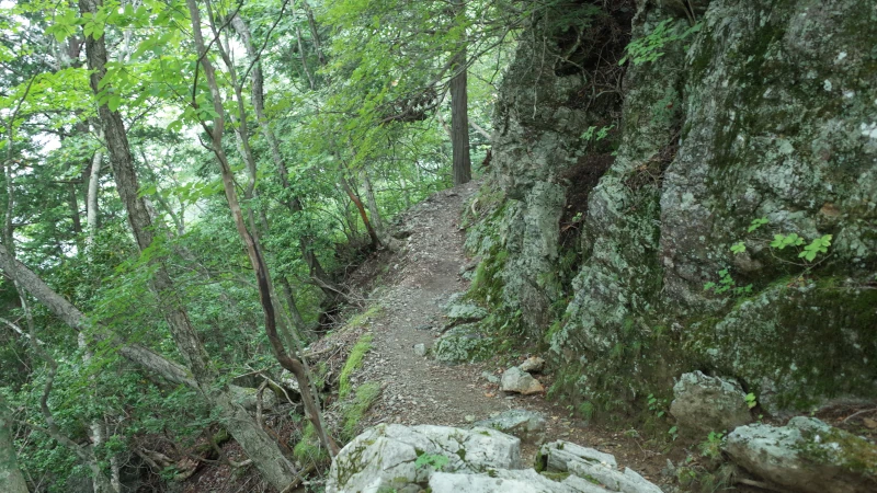 三峯神社参拝の日奥宮参道岩場の画像