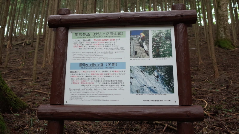 三峯神社参拝の日奥宮参道案内の画像