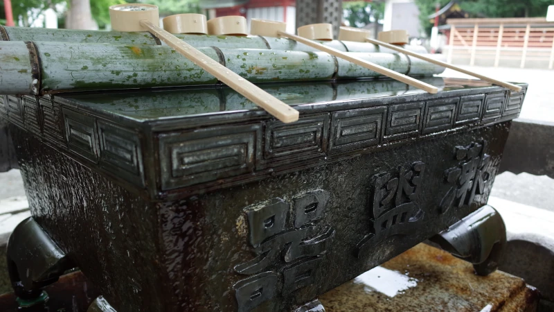 秩父神社参拝の日手水舎の画像