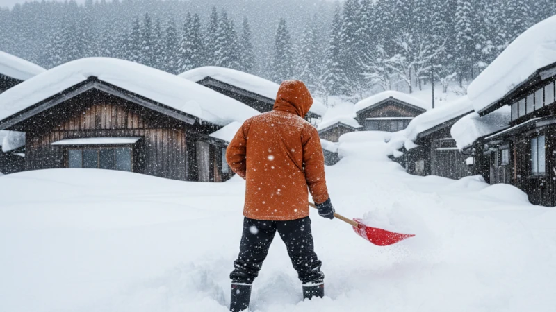 ２０１４年の秩父観測史上最大級の大雪を説明するためのイラスト